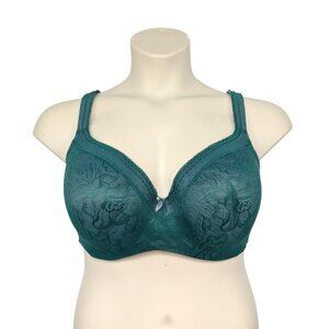 Cacique Womens Green Modern Lace Balconette Bra Plus Size 42DDD